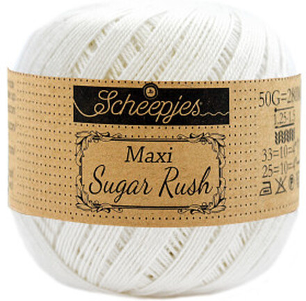 Scheepjes Maxi Sugar Rush Garn Unicolor 105 Brudvit