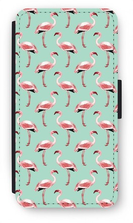 Huawei Ascend P10 Lite Flip Hoesje - Flamingoprint groen