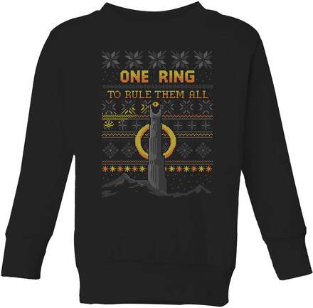 The Lord of the Rings One Ring Kids' Christmas Sweatshirt in Black - 11-12 Years