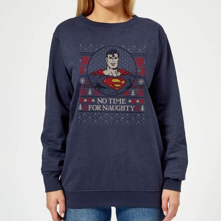 Superman May Your Holidays Be Super Women's Christmas Jumper - Navy - XS - Navy