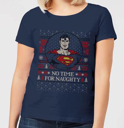 Superman May Your Holidays Be Super Women's Christmas T-Shirt - Navy - XL - Navy