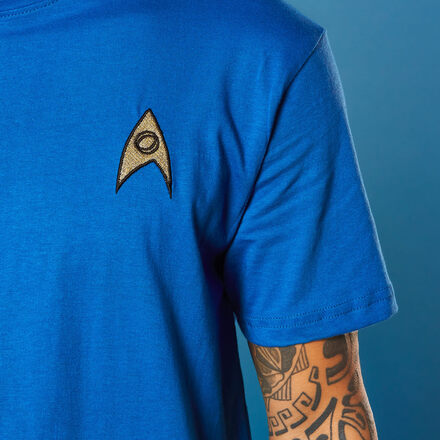 Embroidered Science Badge Star Trek T-shirt - Royal Blue - XXL - royal blue
