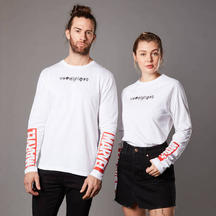 Marvel Team Unisex Long Sleeve T-Shirt - White - XXL
