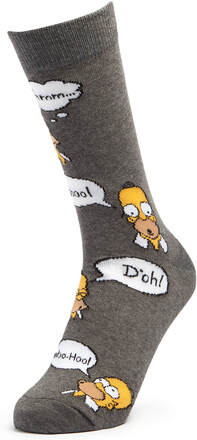 Men's Simpsons Homer Repeat Socks - Charcoal - UK 8-11