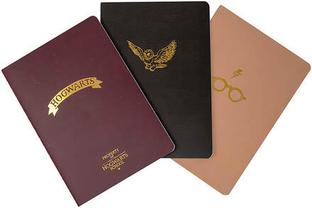 Harry Potter Hogwarts A6 Shrinkwrapped Notebooks 3 Pack