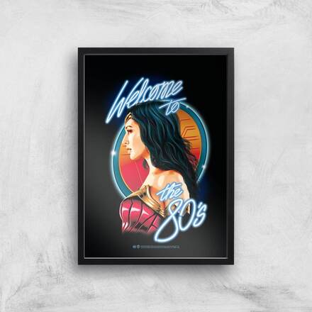 Wonder Woman Retro Giclee Art Print - A3 - Black Frame