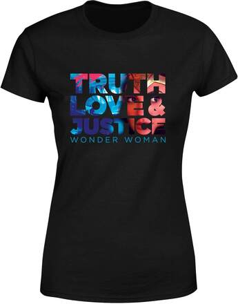 Wonder Woman Truth, Love And Justice Women's T-Shirt - Black - XL