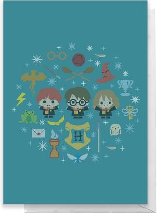 Harry Potter Trio Wreath Greetings Card - Standard Card