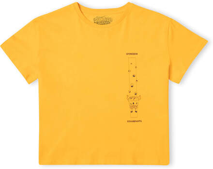 Spongebob Squarepants Fragmented Spongebob Women's Cropped T-Shirt - Mustard - XXL - Mustard