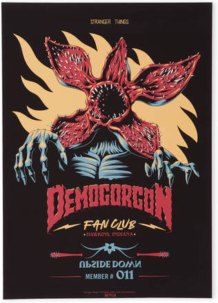 Stranger Things The Demogorgon Fan Club Giclee Art Print - A4 - Print Only