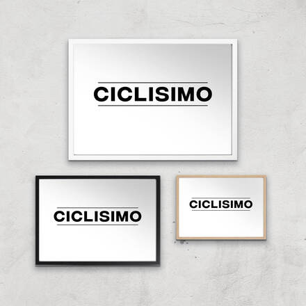 PBK Ciclisimo Giclee Art Print - A4 - White Frame