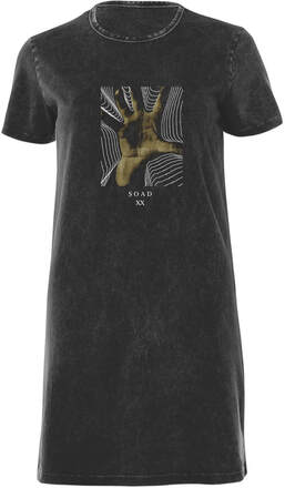 System Of A Down Hand Women's T-Shirt Dress - Black Acid Wash - XL