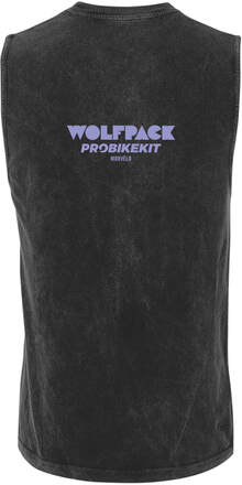 Wolfpack Head Men's Vests - Black Acid Wash - XS