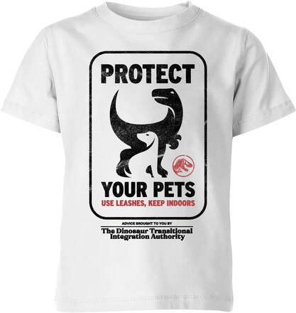 Jurassic World Protect Your Pets Kids' T-Shirt - White - 7-8 Years - White