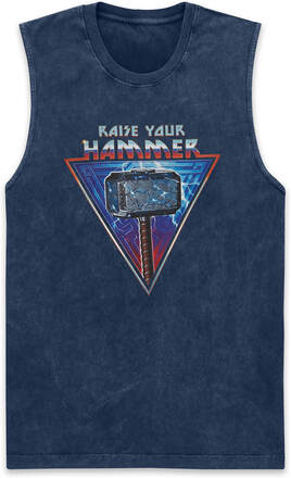 Marvel Thor - Love and Thunder Raise Your Hammer Unisex Vests - Navy Acid Wash - M