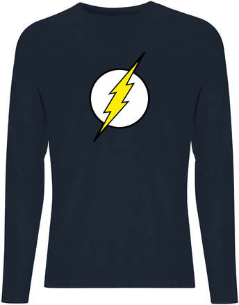 Justice League Flash Logo Men's Long Sleeve T-Shirt - Navy - L - Navy