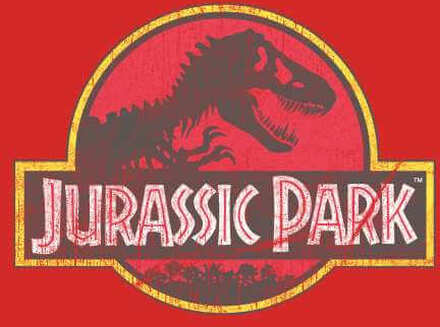 Jurassic Park Logo Vintage Men's T-Shirt - Red - L - Red