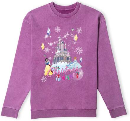 Disney Christmas Wishes Christmas Jumper - Purple Acid Wash - M - Purple Acid Wash