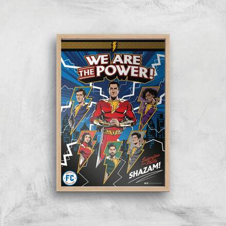 Shazam! Fury of the Gods We Are The Power! Giclee Art Print - A3 - Wooden Frame