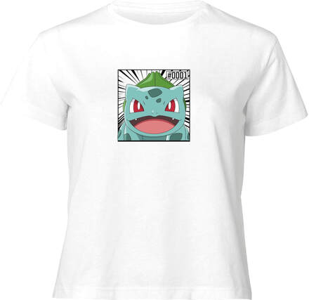 Pokémon Pokédex Bulbasaur #0001 Women's Cropped T-Shirt - White - S
