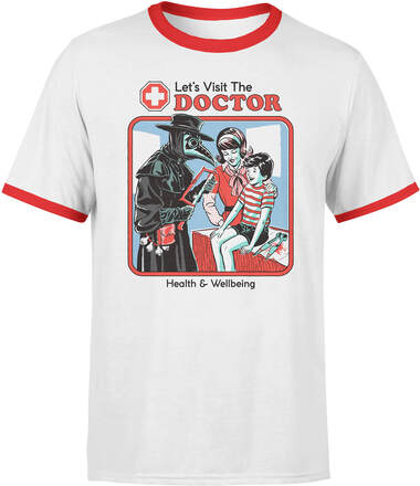 Let's Visit The Doctor Men's Ringer T-Shirt - White/Red - L - White Red