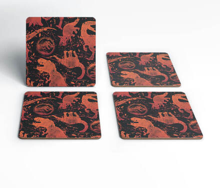 Jurassic Park Dinosaur Pattern Coaster Set