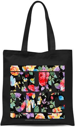 Floral RUN DMC Tote Bag - Black