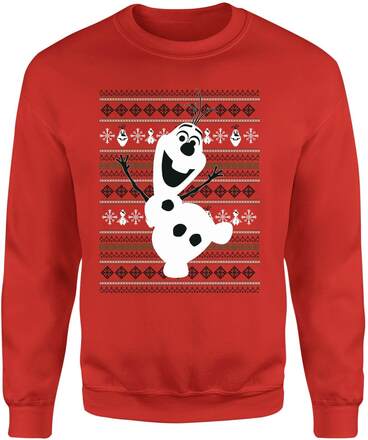 Disney Frozen Christmas Olaf Dancing Red Christmas Jumper - L