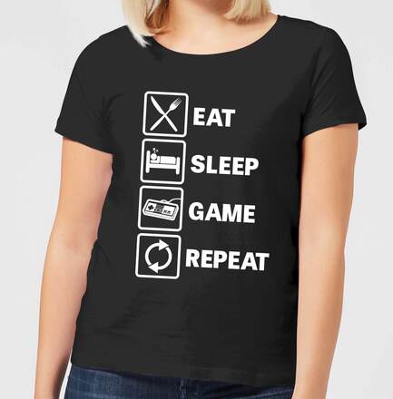 Eat Sleep Game Repeat Women's T-Shirt - Black - 3XL - Black