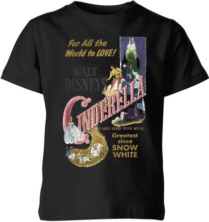 Disney Disney Princess Cinderella Retro Poster Kids' T-Shirt - Black - 7-8 Years - Black