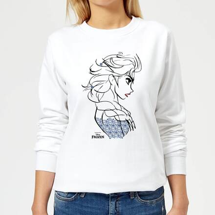 Disney Frozen Elsa Sketch Strong Women's Sweatshirt - White - S