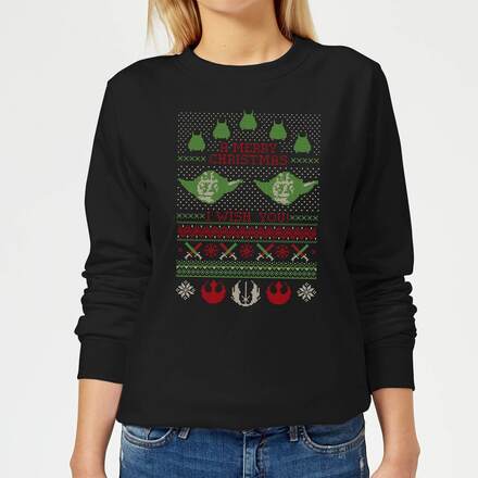Star Wars Merry Christmas I Wish You Knit Women's Christmas Jumper - Black - XXL