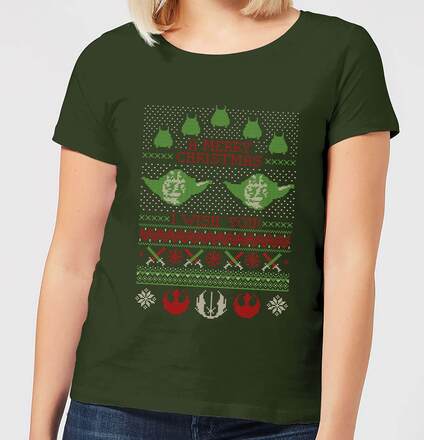 Star Wars Merry Christmas I Wish You Knit Women's Christmas T-Shirt - Forest Green - M - Forest Green