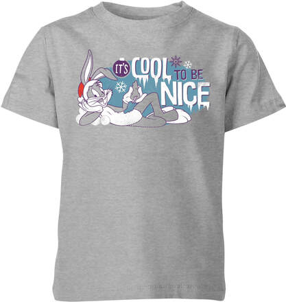 Looney Tunes Its Cool To Be Nice Kids' Christmas T-Shirt - Grey - 5-6 Years
