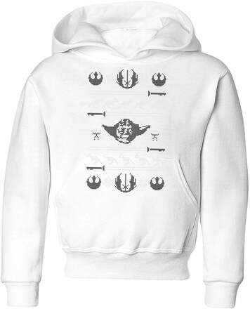 Star Wars Yoda Sabre Knit Kids' Christmas Hoodie - White - 7-8 Years - White