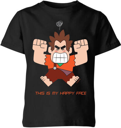 Disney Wreck it Ralph This Is My Happy Face Kids' T-Shirt - Black - 9-10 Years