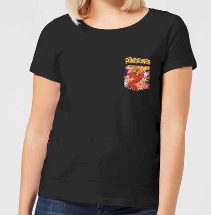 The Flintstones Pocket Pattern Women's T-Shirt - Black - XXL