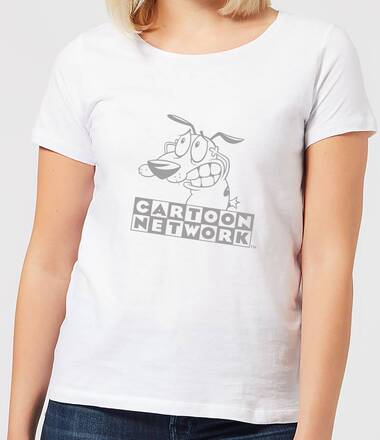 Courage The Cowardly Dog Outline Women's T-Shirt - White - L