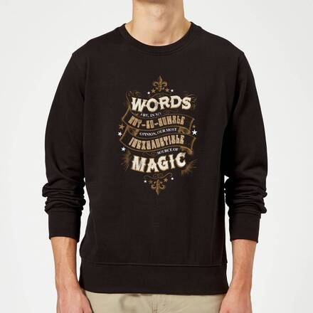 Harry Potter Words Are, In My Not So Humble Opinion Sweatshirt - Black - XL - Black