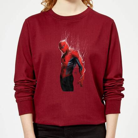 Marvel Spider-man Web Wrap Women's Sweatshirt - Burgundy - S - Burgundy