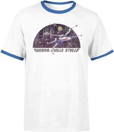 Star Wars X-Wing Italian Men's T-Shirt - White / Blue Ringer - L