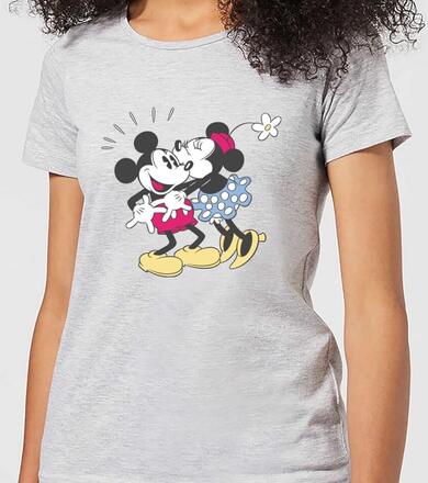Disney Mickey Mouse Minnie Kiss Women's T-Shirt - Grey - L