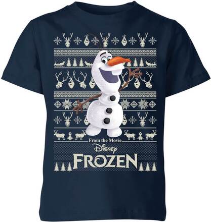 Disney Frozen Olaf Kids Christmas T-Shirt - Navy - 3-4 Years