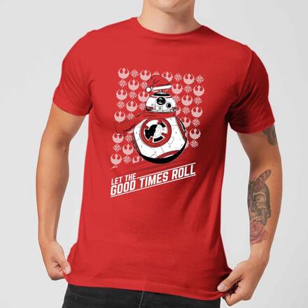 Star Wars Let The Good Times Roll Men's Christmas T-Shirt - Red - L - Red