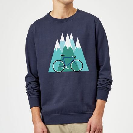 Bike and Mountains Christmas Jumper - Navy - XXL - Navy