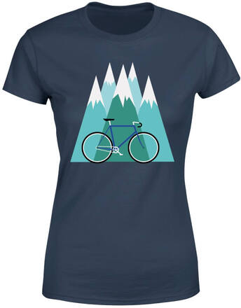 Bike and Mountains Women's Christmas T-Shirt - Navy - M