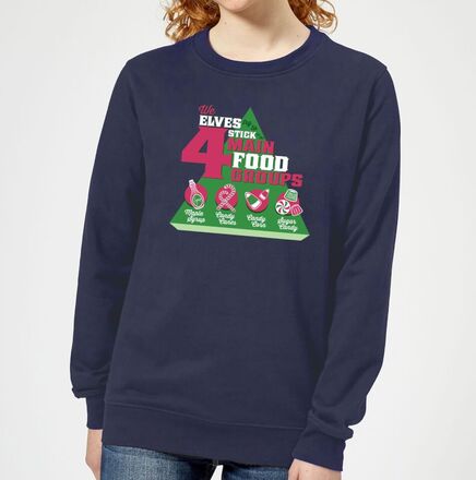 Elf Food Groups Women's Christmas Jumper - Navy - S