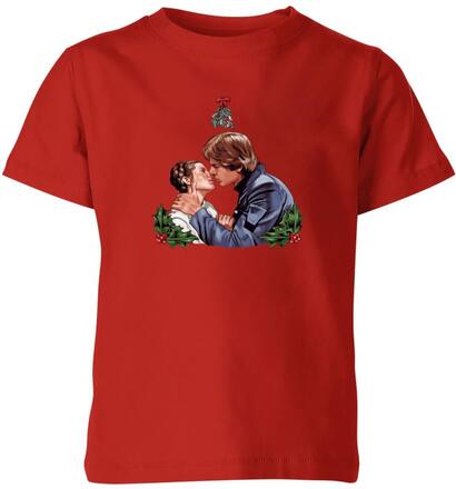 Star Wars Mistletoe Kiss Kids' Christmas T-Shirt - Red - 3-4 Years - Red
