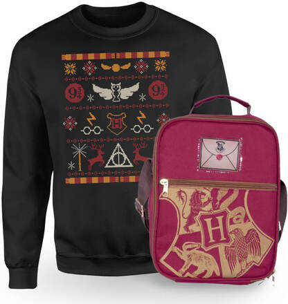 Harry Potter Hogwarts Sweatshirt & Bag Bundle - Black - Kids' - 11-12 Years - Black