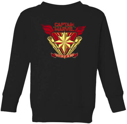 Captain Marvel Protector Of The Skies Kids' Sweatshirt - Black - 11-12 Years - Black